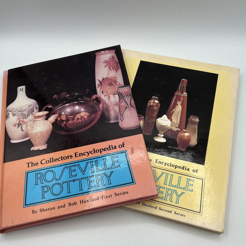 Set 2 Roseville Pottery Identification Price Guide Sharon Bob Huxford 1988